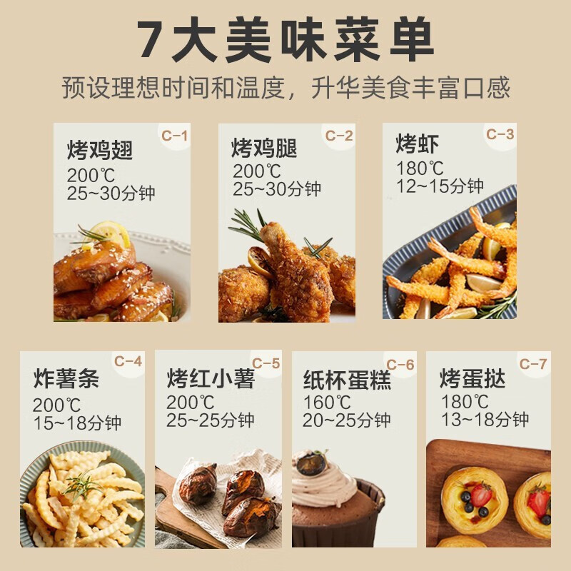 小熊(Bear)空气炸锅全自动3.5L无油烟 多功能电炸锅薯条机 QZG-B14K5 乳白色高清大图