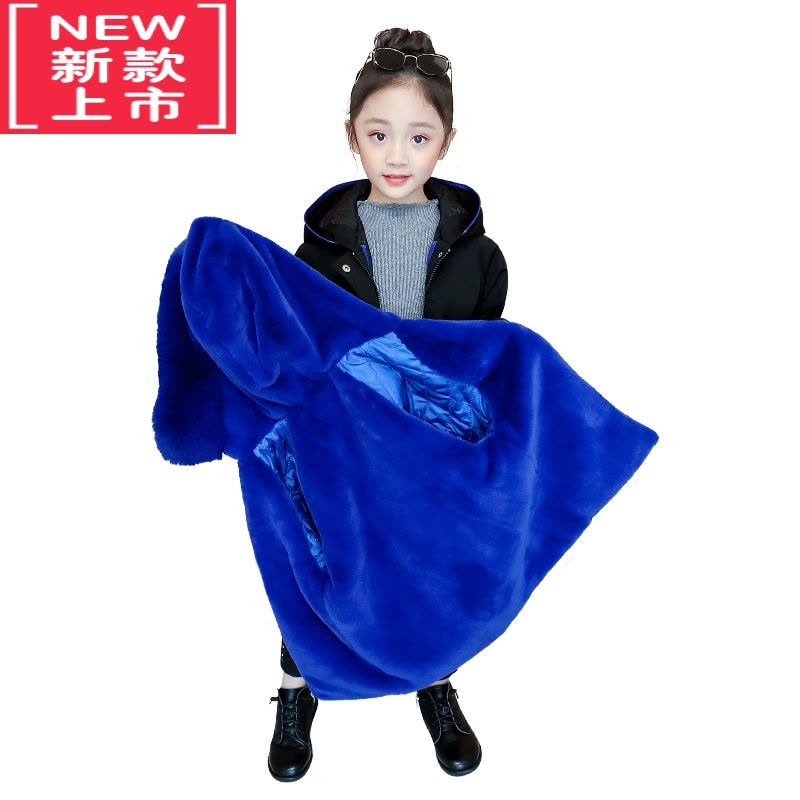 可莉允女童棉服冬装2022新款洋气中长款羽绒儿童女孩女大童冬季派克外套图片