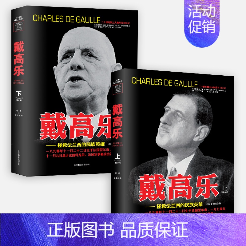 【正版】全2册 戴高乐 第二次世界大战十大名将丛书风云人物历史军事战争传记二战历史人物书籍 插图名人传记上下册上将盟军统