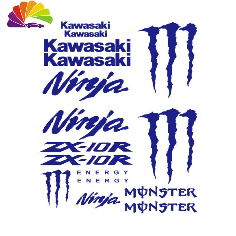 舒适主义摩托车贴画 川崎 ZX10R ZX-10R 款 全车贴花 贴纸 川崎爪子 反光蓝色