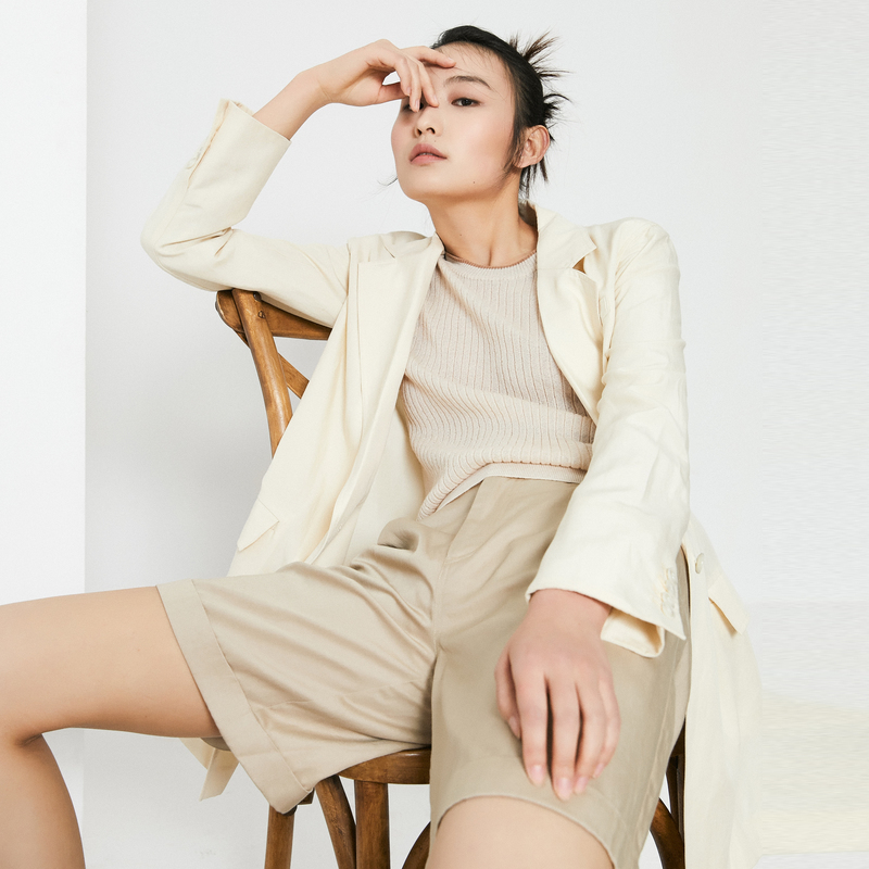 [1件5折价:100]MECITY女装2020秋季可甜可盐商务休闲一粒扣西装外套