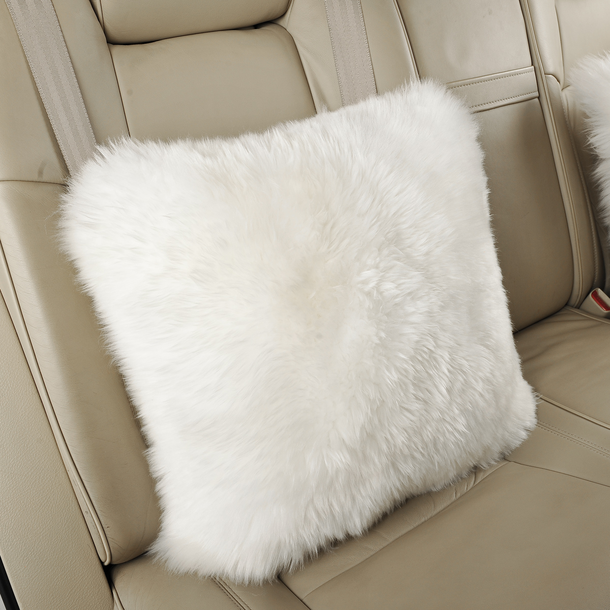 恒源祥羊毛皮毛一体长毛绒抱枕靠背腰靠汽车靠枕腰靠办公家居沙发靠垫高清大图