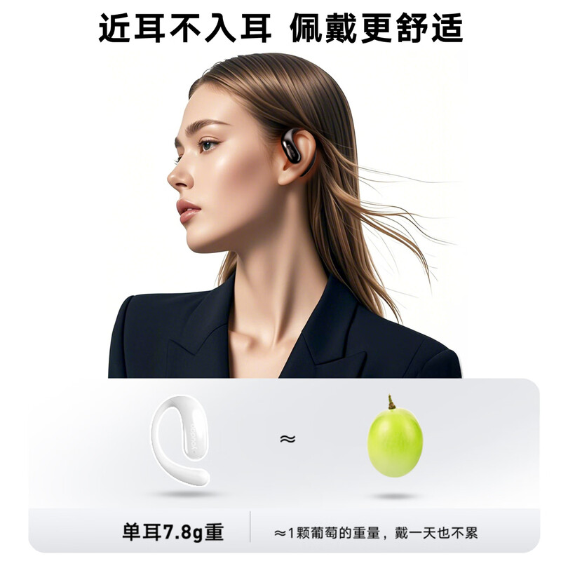 有道 OpenEar 开放式耳机白色高清大图