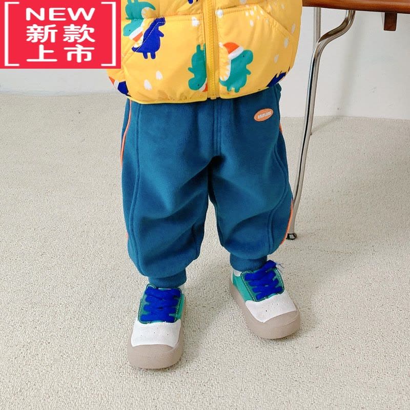 可莉允宝宝摇粒绒裤子秋冬婴儿衣服冬季长裤加厚男童保暖裤儿童裤子冬装图片