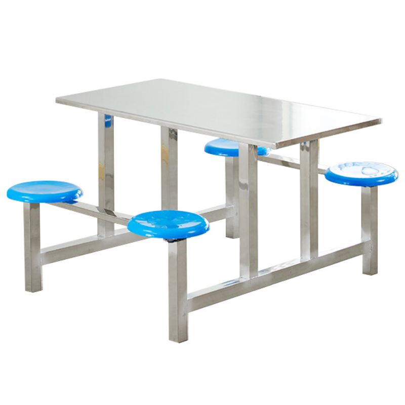 铭思达不锈钢连体餐桌四人位套高清大图