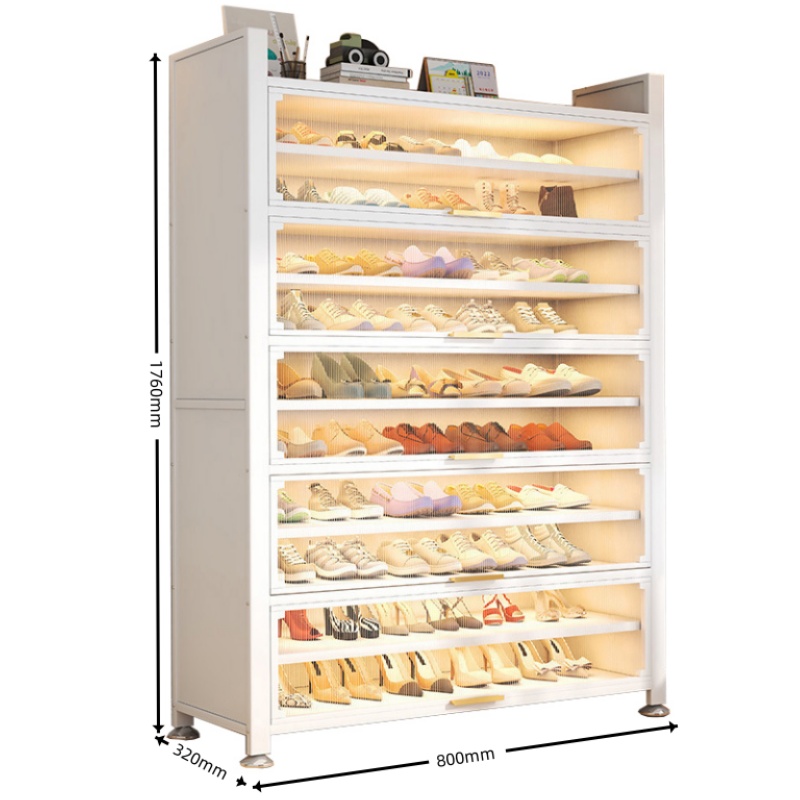 攸形钢制鞋柜80*32*176cm个高清大图