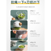 高颜值手动绞肉机小型搅拌机蒜泥辣椒粉碎机手拉饺子馅绞菜器 敬平 浅绿色研磨碗(碎物器)
