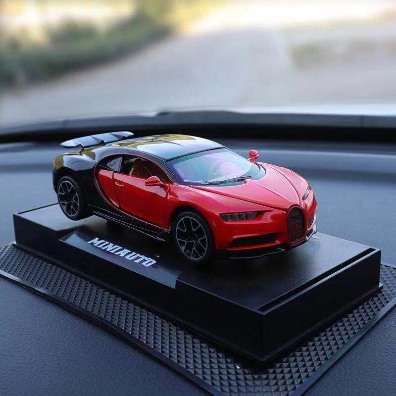 红色布加迪创意布加迪车模型中控台高档车载装饰车内饰品汽车摆件摇头