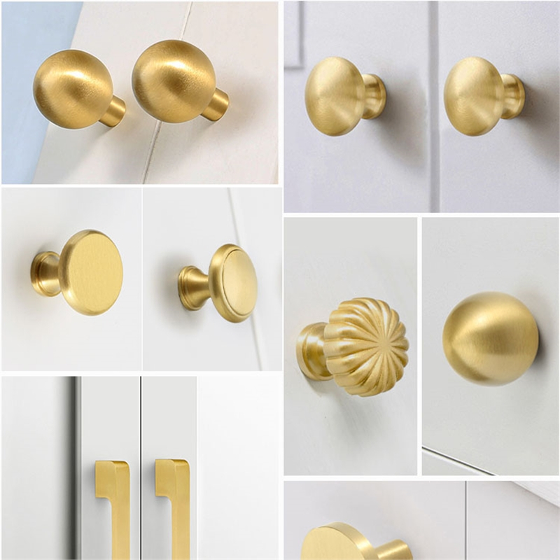 黄铜拉手柜门衣柜橱柜轻奢门把手闪电客简约美式柜子抽屉拉手金色门