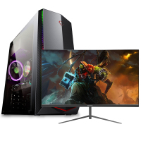 铭能 12代i7 12700F十二核/GTX1650独显/16G内存/512G固态 组装机 台式电脑 台式机 电脑主机 家用办公电脑 商务设计学生直播赛博朋克游戏电脑+24英寸全套