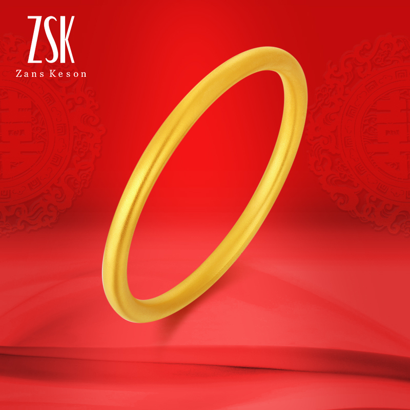 黄金码头 足金999古法金龙凤呈祥手镯送礼投资收藏龙凤镯子 参数