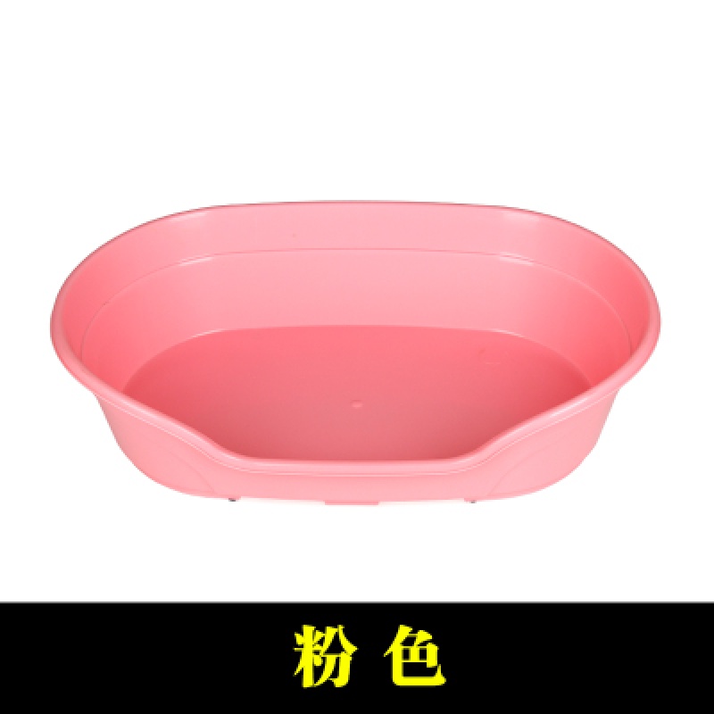 宠物猫狗窝产房树脂塑料狗窝防水防咬四季通用可拆洗斗牛泰迪狗床 大号底部长71宽46cm 粉色狗盆