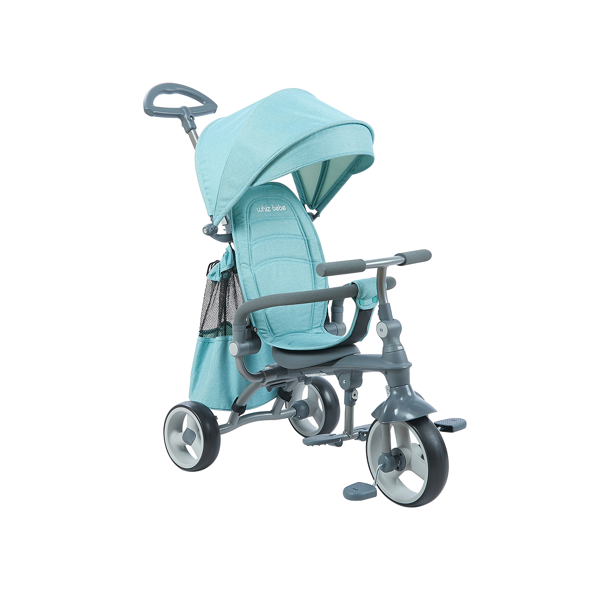 荟智huizhi可折叠多功能儿童三轮车9个月3岁粉绿蓝婴儿手推车碳素结构