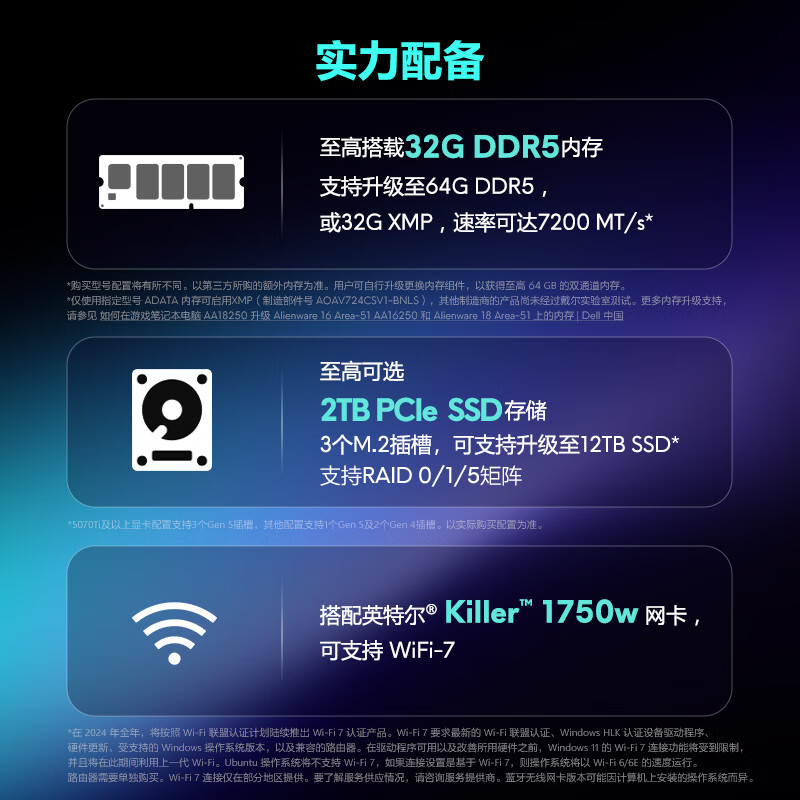 戴尔(DELL)外星人AC18250-R1973QT 笔记本电脑18英寸游戏本 定制Ultra9-275HX 64G 2T RTX5070Ti 2.5K 300Hz 机械键盘高清大图