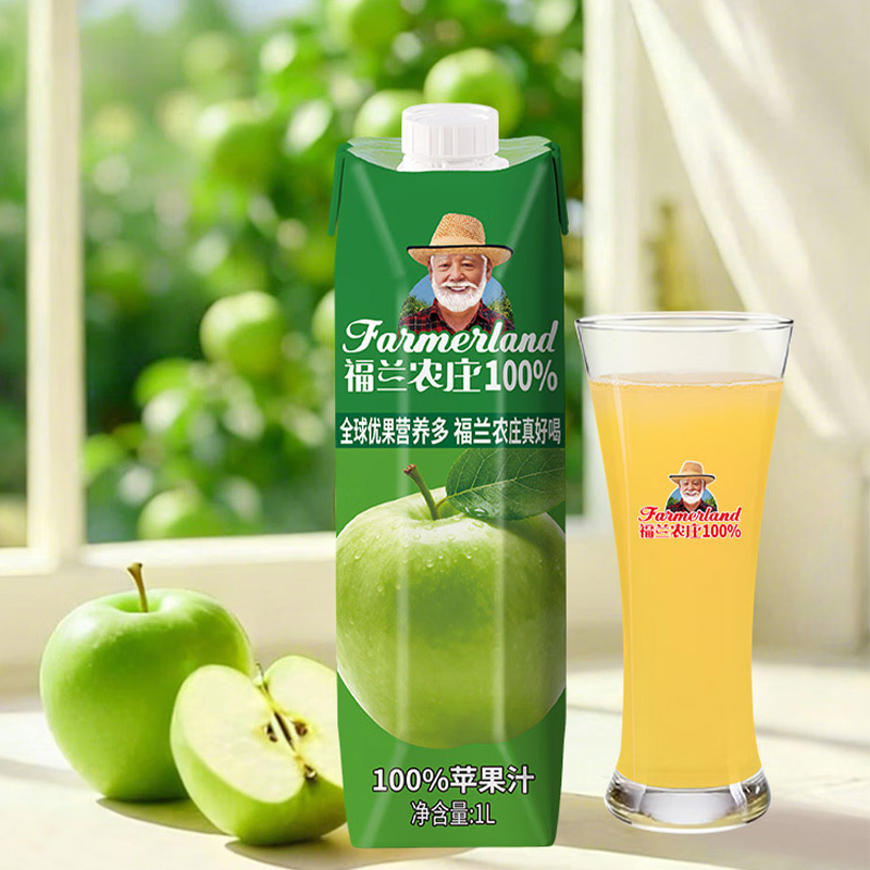 福兰农庄 苹果汁 1L 瓶高清大图