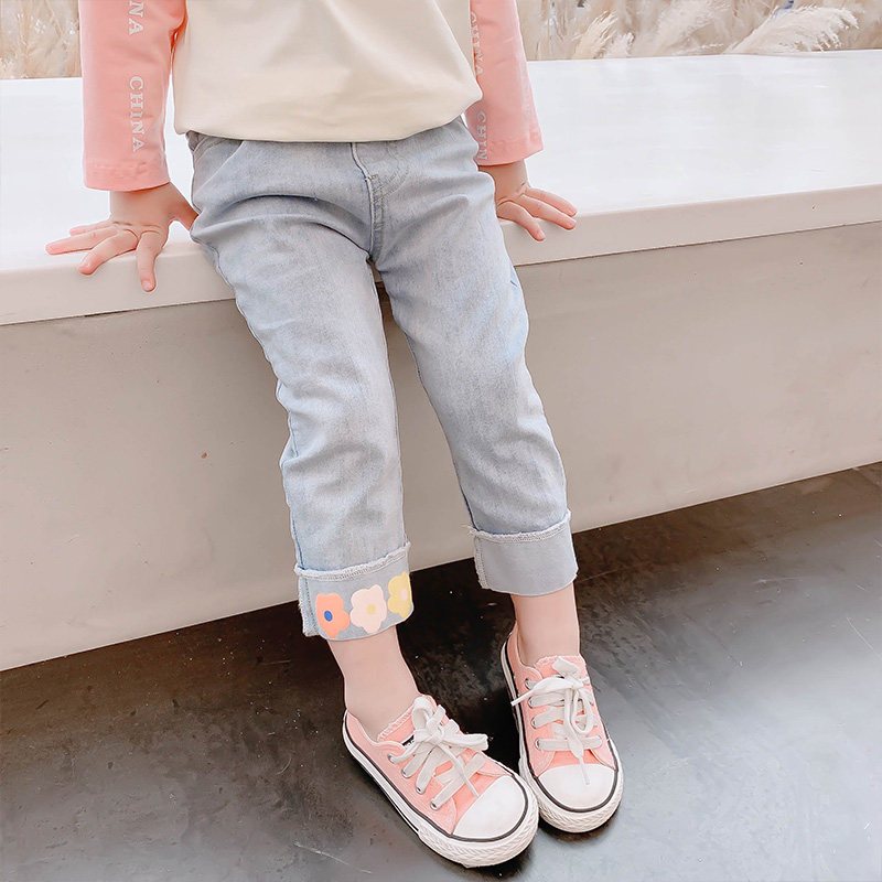 好孩子童装儿童牛仔裤秋冬2021年新款女童秋季韩版休闲裤时髦洋气女