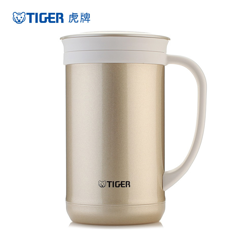 TIGER虎牌办公型保温杯真空商务水杯男女泡茶杯304不锈钢商务办公型保温保冷杯CWM-A050 500ml 广口设计