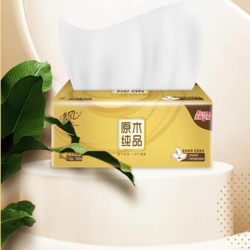 清风敦煌文创原木纯品系列3层100抽一提6包(190mm*132mm)高清大图