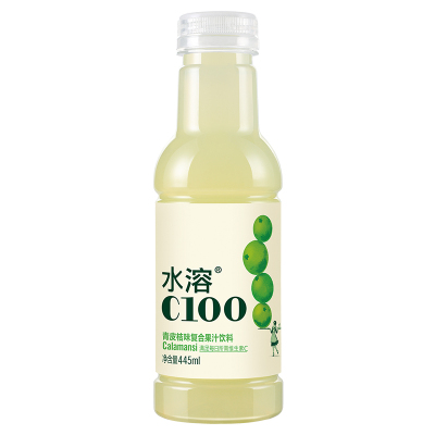 农夫山泉水溶C100青皮桔味复合果汁饮料445ml*15瓶整箱