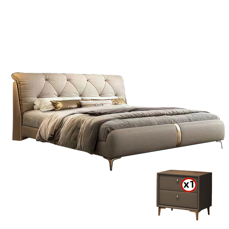 荺炬单人床1.5m床+2柜组高清大图