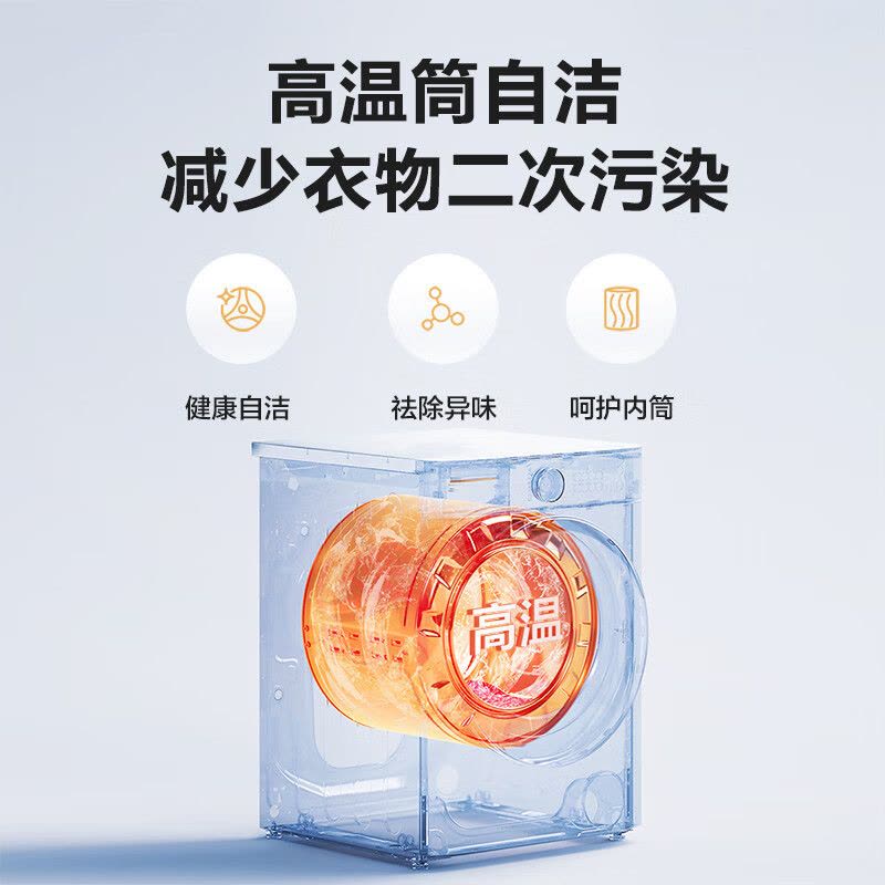 美的(Midea)洗衣机滚筒全自动10KG家用大容量变频电机除菌净螨羽绒服洗一级能效WIIF智控MG100VC133WY图片