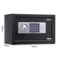 得力deli16654保管箱电子密码隐藏式入墙防盗保险柜家用小型迷你20cm黑色