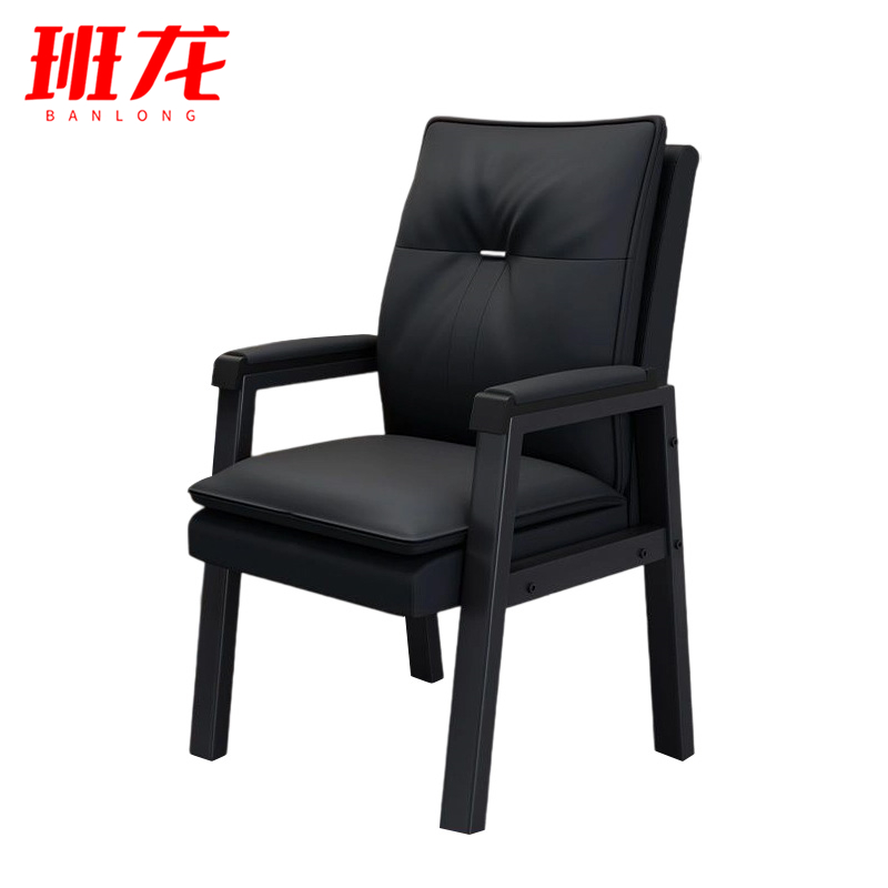 班龙靠背椅子黑色把高清大图