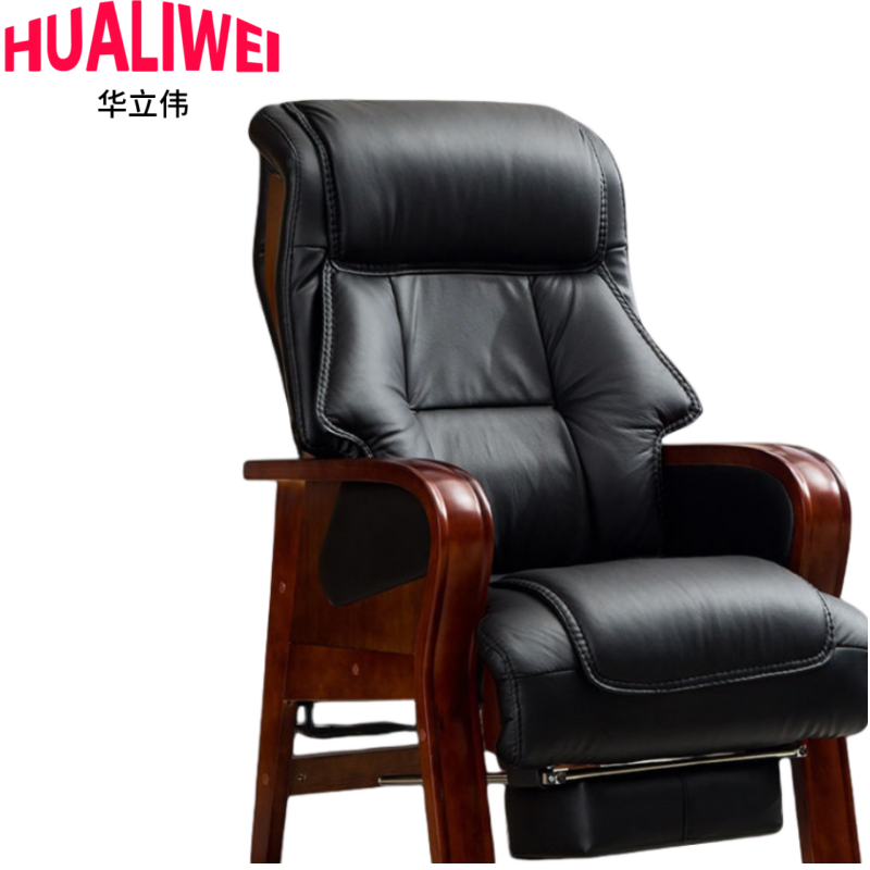 华立伟办公椅老板椅pu皮把高清大图