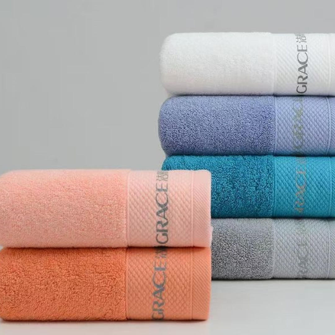 洁丽雅纯棉毛巾成人家用高档面巾不掉毛72*34cm 6条装高清大图