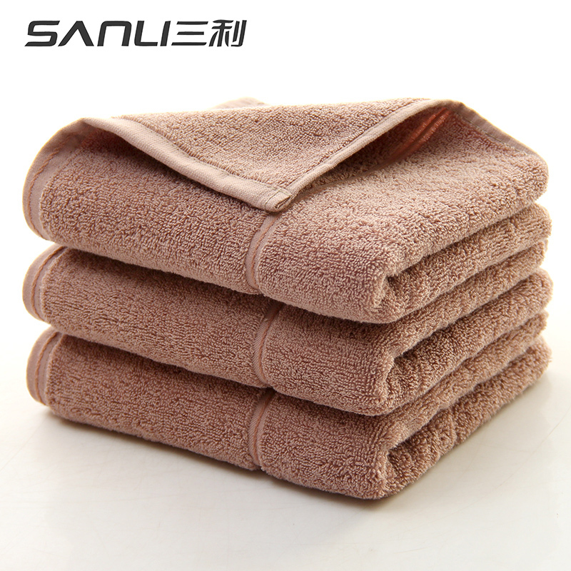 三利(SANLI) 纯色浴巾单条礼盒装颜色随机毛巾 红色