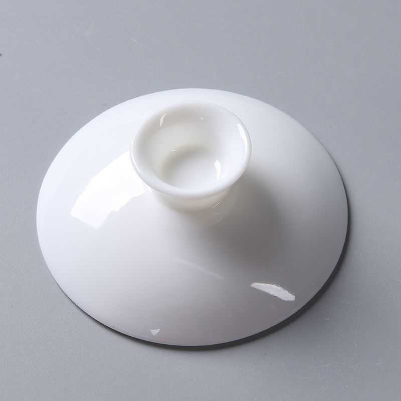 3cm 三才盖碗盖子泡茶单盖羊脂玉瓷盖碗茶具零配茶盖德化白瓷盖碗配件