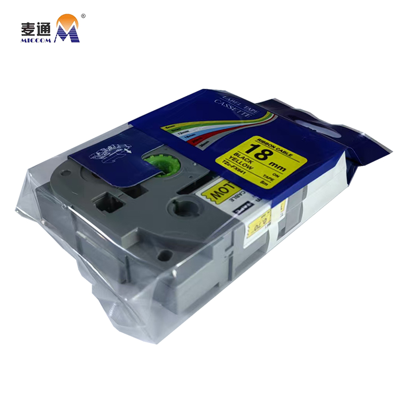 麦通 标签色带 适用兄弟标签机 黄底黑字18mm /个高清大图