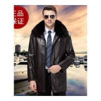 下单送惊喜 正品男装海宁皮衣男真皮中长款商务防风大衣毛领爸爸装皮外套内胆可拆卸官方旗舰店特卖特卖