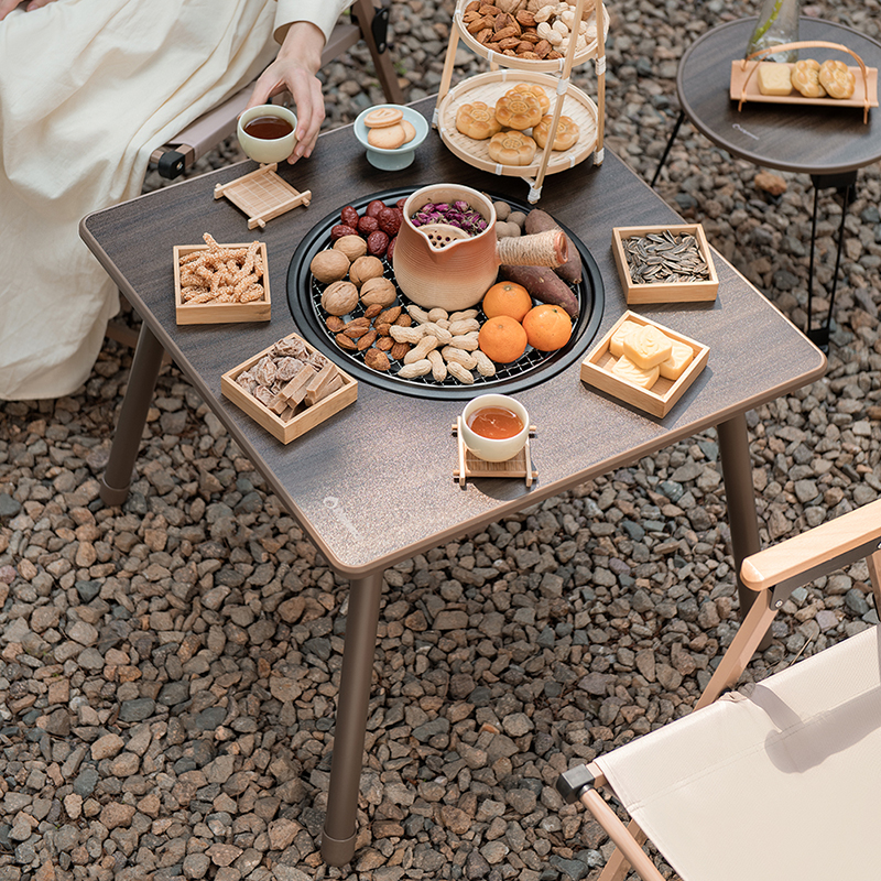 外交官(Diplomat) 围炉煮茶烧烤炉 两件套(围炉桌+小茶几)DFJ-702高清大图