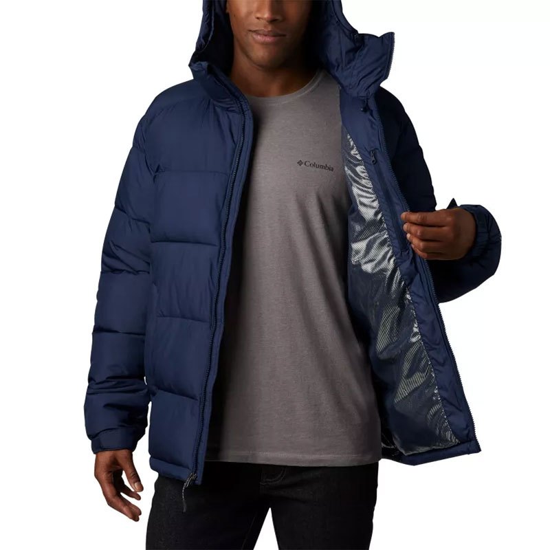 哥伦比亚columbia男士pikelake冬季保暖舒适热反射连帽羽绒夹克男户外