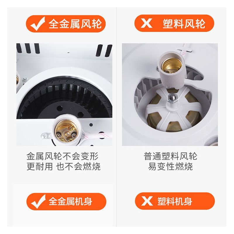 全金属机箱 浴霸灯卫生间取暖浴室灯暖传统老式吊顶式灯泡三合一|金属机箱+银泡+LED+60瓦换气