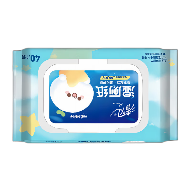 清风(Breeze)草本湿厕纸 1层40片12包新老包装随机发高清大图