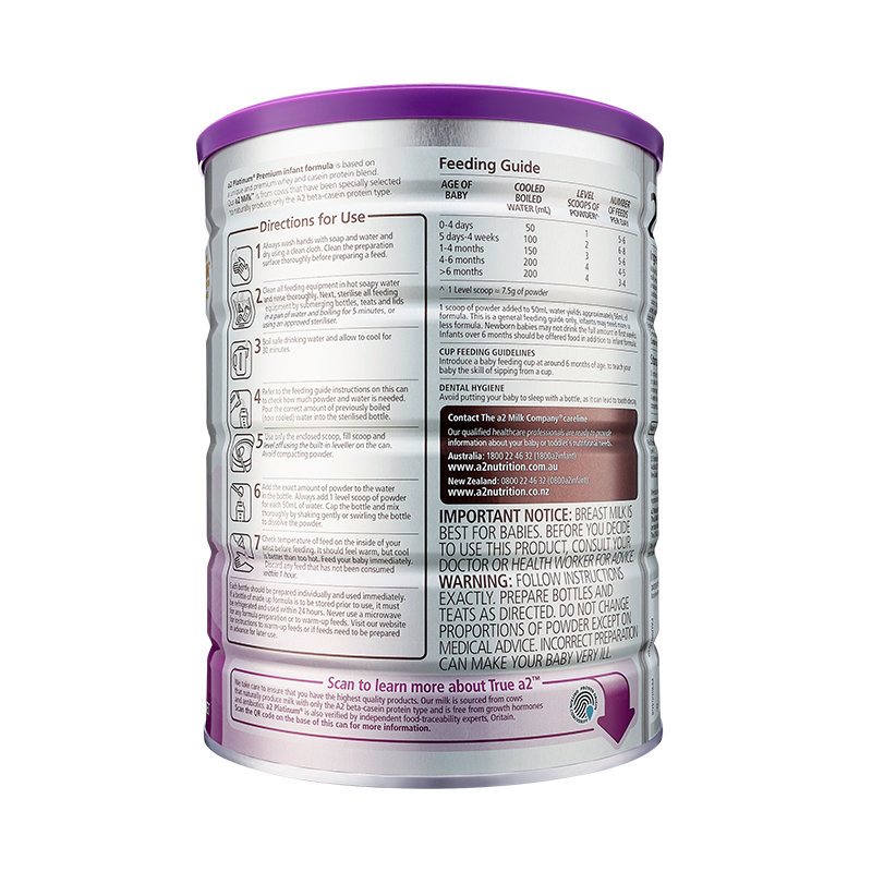 6罐装 | 澳洲a2 Platinum 白金版 配方奶粉2段(6-12个月)900g/罐 新西兰进口[效期26年02月]