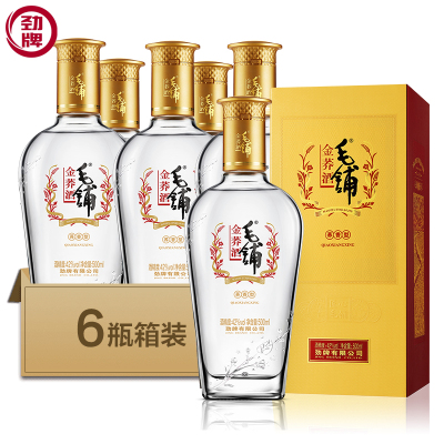 劲牌 毛铺苦荞酒 金荞 42度 500mL*6瓶 箱装白酒