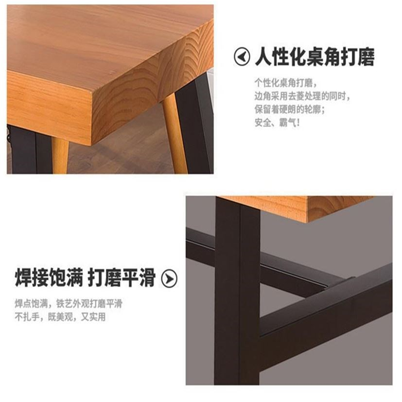 铜林铁艺复古长条桌阅览桌1000*2000*750办公家具 办公桌高清大图