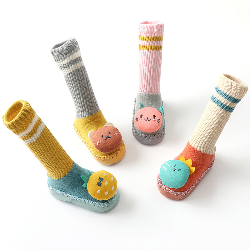 袜子鞋室内走路儿童防滑地板袜蓝绿色黄色袜口底11cm(建议0-6个月)>