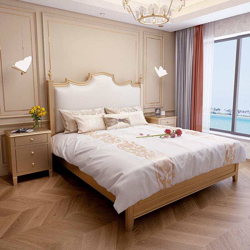 yue)法式实木床轻奢现代简约主卧双人床公主床美式婚床收纳家具