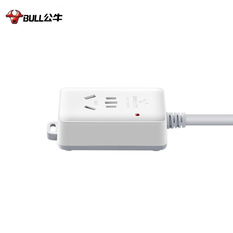 公牛(BULL)GN-103D 大功率16A空调插座 拖线板 1位无控 全长3米 送10A头