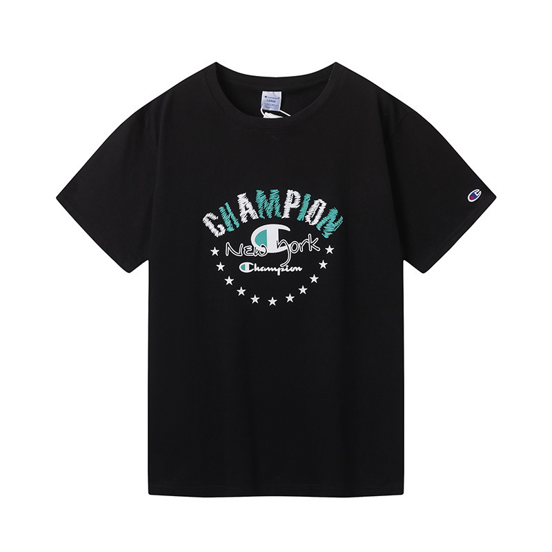 champion冠军印花logo透气百搭男女休闲圆领短袖t恤上衣运动时尚潮流