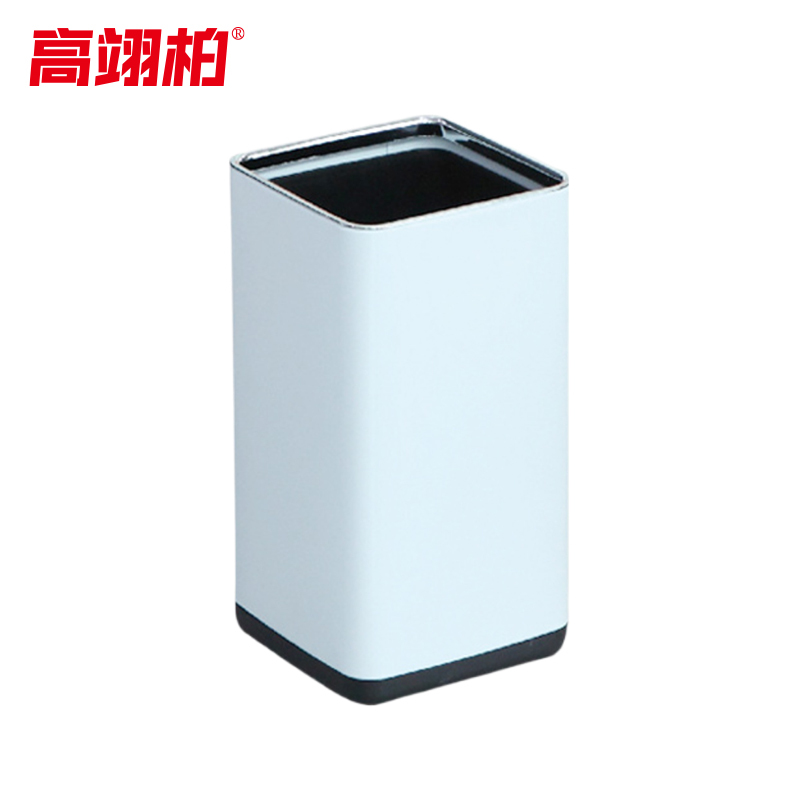高翊柏 32030509 双层不锈钢垃圾桶 白色9L-方形直投 酒店宾馆办公室商用环境桶客厅厕所卫生桶垃圾篓