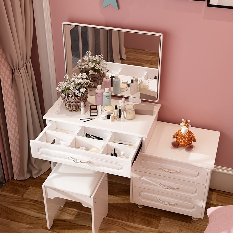 闪电客宜家梳妆台多功能ins卧室梳妆台网红简约现代小户型经济型化妆