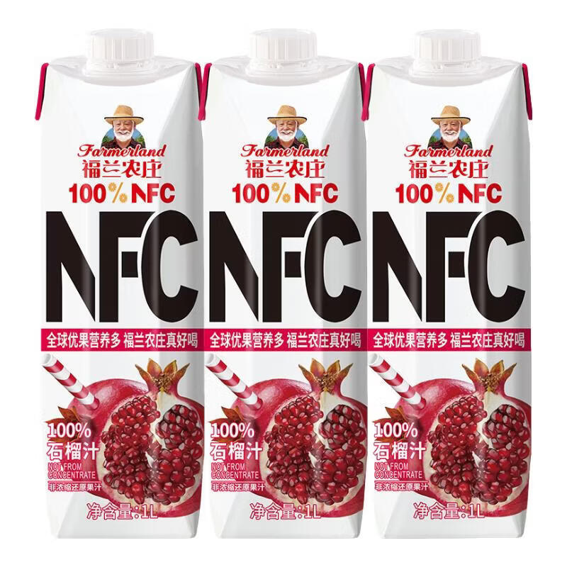 福兰农庄 NFC石榴汁 1Lx3瓶 盒高清大图