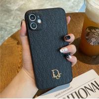 高档皮纹气质大牌iPhone12Promax苹果11手机壳xr欧美奢侈8plus软 D字母标[黑色] iPhone12m