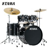 TAMA 架子鼓帝王之星 IE52KH6 爵士鼓儿童初学 原声鼓五鼓四镲 专业演奏舞台原声架子鼓 拉丝黑