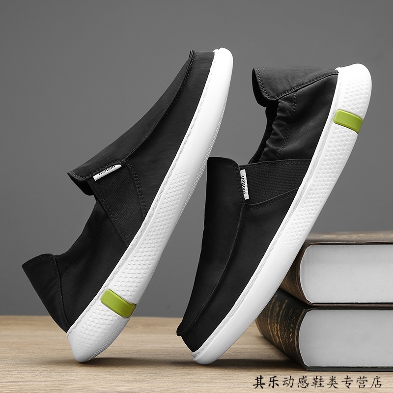 热风新品牌布鞋男薄款透气一脚蹬男鞋休闲帆布软底冰丝布老北京布鞋